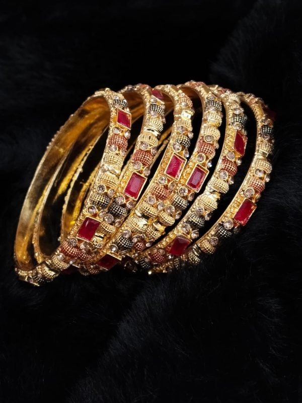 Casting Made Bangles Set Exclusive By Unique Fancy Jewelry
