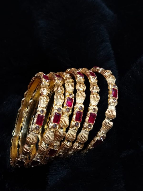 Casting Bangles Set 6 pc Exclusive By Unique Fancy Jewelry - Image 2