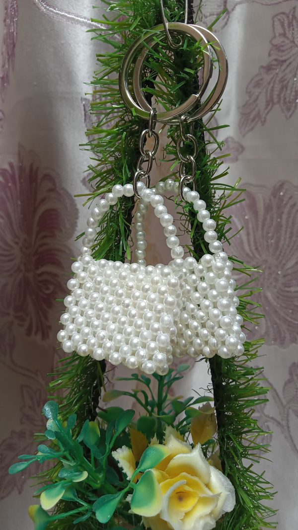 Hand made Crystal Pearl beats Bag keychains