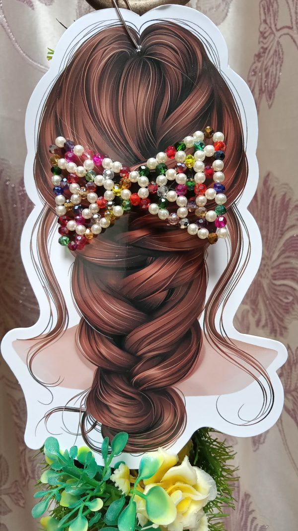 Exquisite Hand Made Crystal beats Stereo Bow Hairpin  Spring Clip 1pc