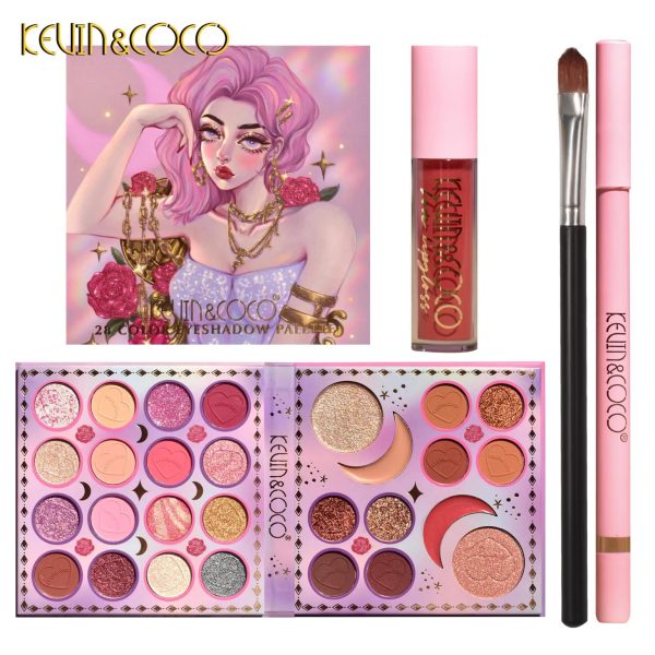 Kevin & Coco Eyeshadow Makeup Set (Pink bag)