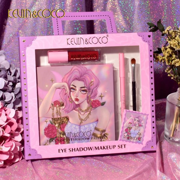 Kevin & Coco Eyeshadow Makeup Set (Pink bag) - Image 6