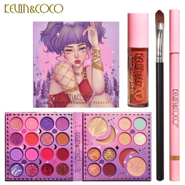 Kevin & Coco Eyeshadow Makeup Set (Pink bag)