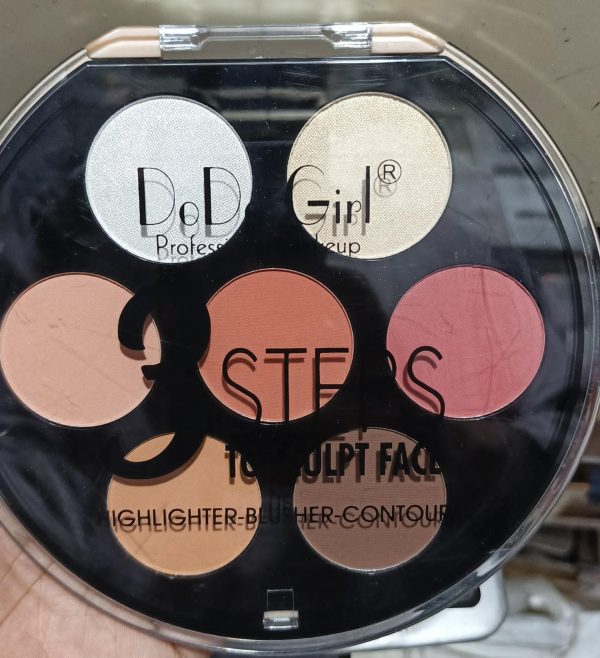 DoDo Girl Blush Highlight Custom private label pigmented 3 in 1Makeup blush crystal loose highlighter powder contour palette - Image 5