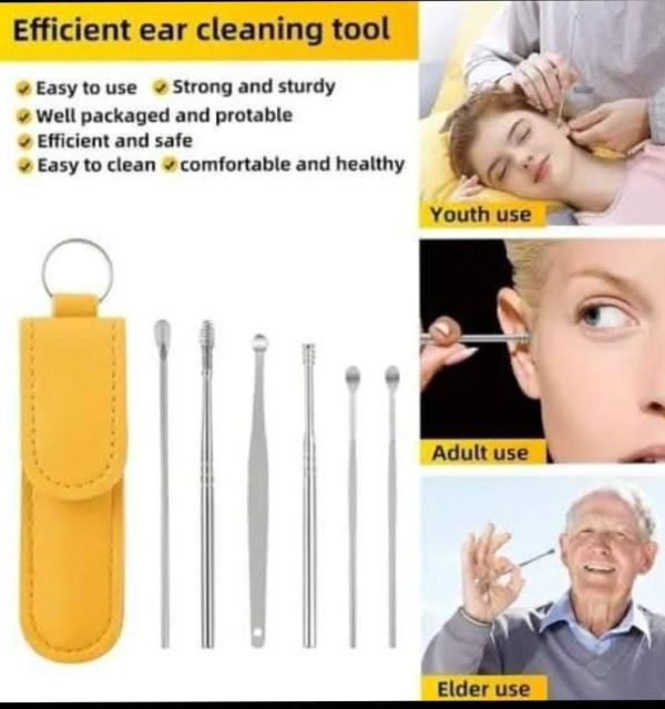 Ear Wax Cleaning Kit, 6 Pcs Ear Pick Tools, Wax Removal Kit, Ear Cleaning Tool Set: - Image 4