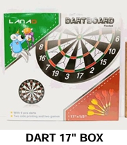 17 inch Crystal Double Sided Original Dart Board Game With 6 Darts: Box Pack