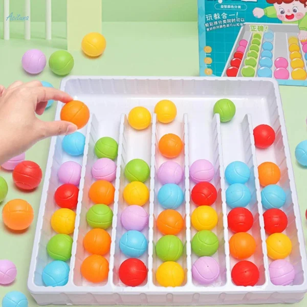 Color Sorting Ball Game ,Early Development Rainbow Balls Sensory Game ,For Preschool Ages Kids: - Image 5