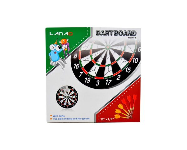 12" Dart Board With 4 Darts (Box Pack)
