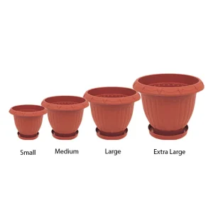 Full Plastic Flower Pots with plate B-304