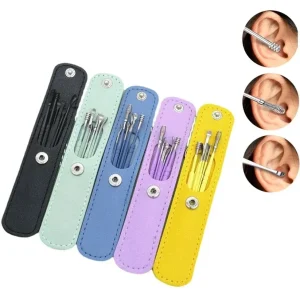 Ear Wax Cleaning Kit, 6 Pcs Ear Pick Tools, Wax Removal Kit, Ear Cleaning Tool Set: