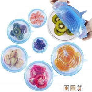 6 pcs Silicone Stretch Lids Universal Lid Silicone Bowl Pot Lid Silicone Cover