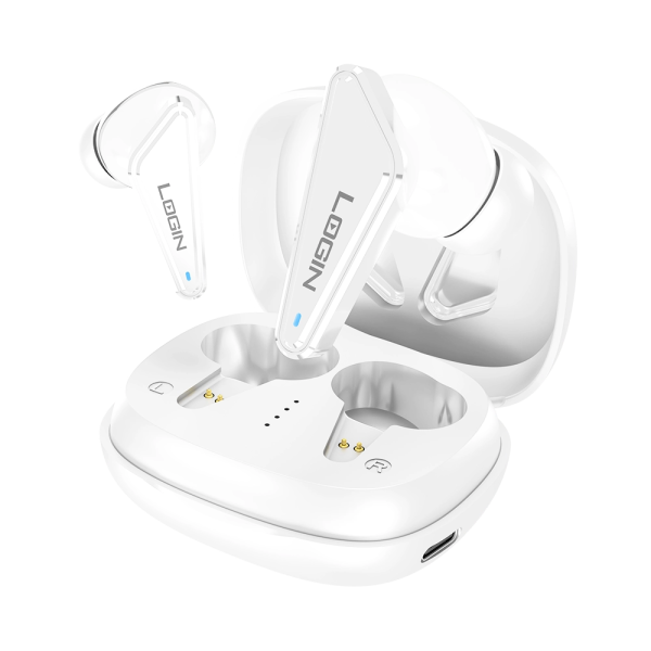 Login L-202 TWS Earbuds With Dot LED Display ( Black, White). - Image 2