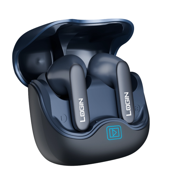 Login L-200 Earbuds With Advanced Noice Cancellation And LED Display (Dark Blue). - Image 5