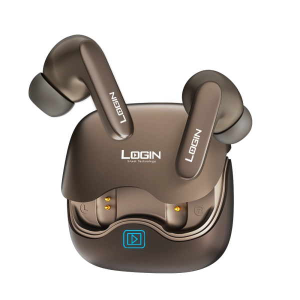 Login L-200 Earbuds With Advanced Noice Cancellation And LED Display (Brown). - Image 2