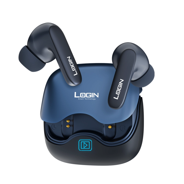 Login L-200 Earbuds With Advanced Noice Cancellation And LED Display (Dark Blue). - Image 3