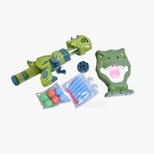Dual-Use Dinosaur Air Power Gun + Dinosaur Target(6 EVA Balls,6 EVA Bullet)