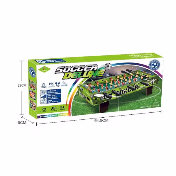 Table football with court, Flippy, short legs, 8 handles, scoreboard, 64 x 20 x 47 cm, wood/steel/ABS, green - Image 6
