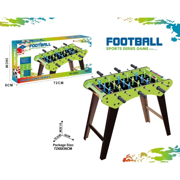 Table football with court, Flippy, short legs, 8 handles, scoreboard, 72 x 8 x 36 cm, wood/steel/ABS, green - Image 3