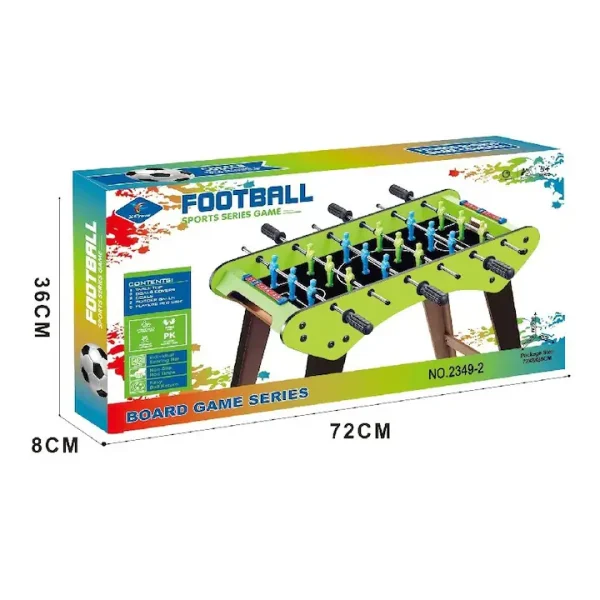 Table football with court, Flippy, short legs, 8 handles, scoreboard, 72 x 8 x 36 cm, wood/steel/ABS, green - Image 5