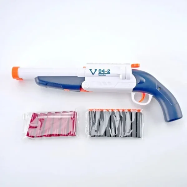 Blast Soft Bullet Toy Nerf Gun Double Nozzle With Bullet Shell And 10 Pcs Suction Bullets Toy Gun - Image 4