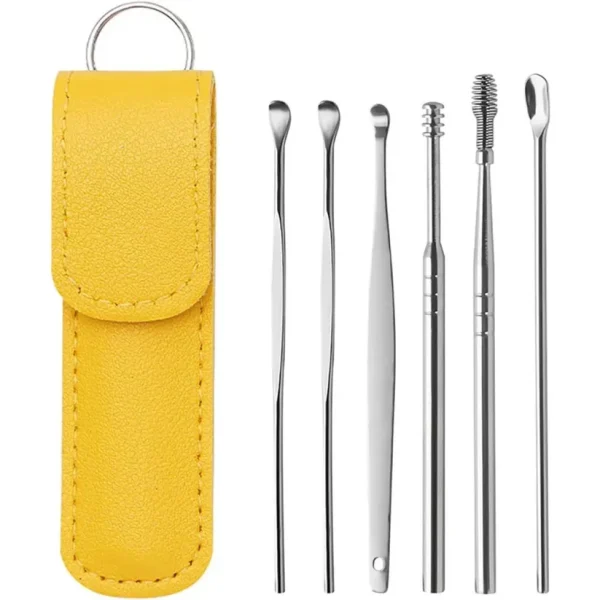 Ear Wax Cleaning Kit, 6 Pcs Ear Pick Tools, Wax Removal Kit, Ear Cleaning Tool Set: - Image 2
