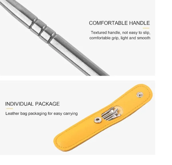 Ear Wax Cleaning Kit, 6 Pcs Ear Pick Tools, Wax Removal Kit, Ear Cleaning Tool Set: - Image 3