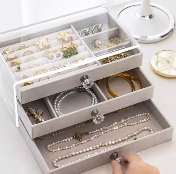 3 Drawer Storage Case, Jewelry Holder for Ring, Earrings, Bracelet Jewelry Organizer. - Image 9