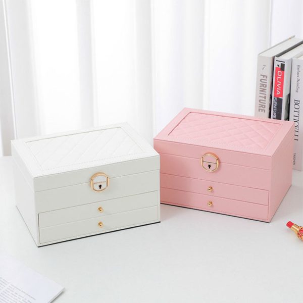 Three-layer Jewelry Storage Box for High-end Exquisite Necklaces, Earrings,Gold Jewelry and Hand Accessories with Large Capacity, Best Gift For Women. - Image 3