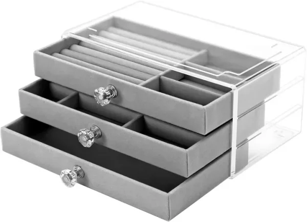 3 Drawer Storage Case, Jewelry Holder for Ring, Earrings, Bracelet Jewelry Organizer. - Image 4