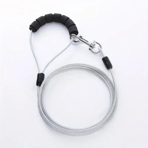 Long Steel Wire Dog Leash Large With Handle ( CLH-01037)