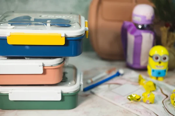 Stainless Steel Lunch Box with Spoon & Fork - Image 2
