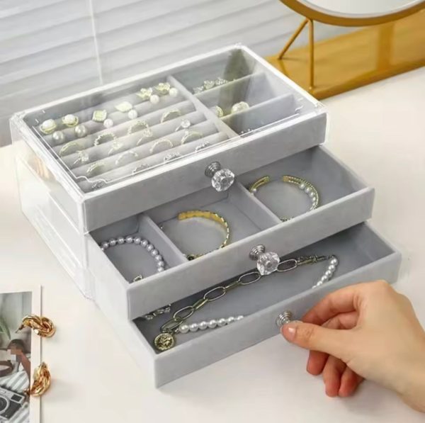 3 Drawer Storage Case, Jewelry Holder for Ring, Earrings, Bracelet Jewelry Organizer. - Image 8