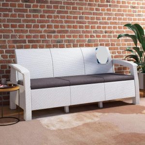 SAAB Newly Designed Rattan Allegra 3 Seater Sofa with Printed Cushions SAAB SP-375