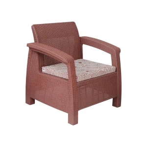 SAAB Newly Designed Rattan Allegra Single Seater Sofa with Printed Cushions SAAB SP-372