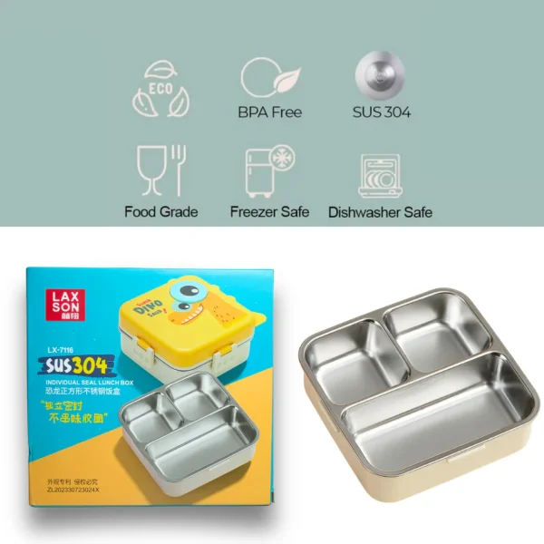 Super Dino 2-Layer Stainless Steel Lunch Box - Image 3