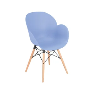 Oval Shell Chair With Wooden Legs Model SAAB SP-400-WL