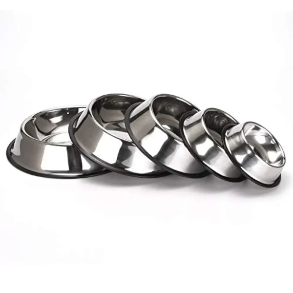 Stainless Steel Dog Bowl, Non Slip, Durable, Dogs Pets Feeding Bowl and Water Bowl Available in different Sizes. - Image 9