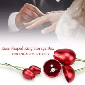 Rose Shaped Ring Storage Box With Packing.