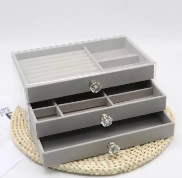 3 Drawer Storage Case, Jewelry Holder for Ring, Earrings, Bracelet Jewelry Organizer. - Image 6