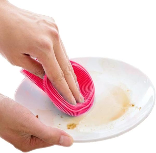Multipurpose Round Silicone Dish Washing Sponge Kitchen Cleaning Scrubber Pad - Image 6