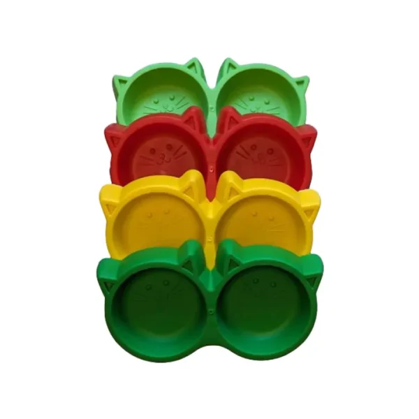 Double Face Cat Shaped Feeding Bowl For Pets Dogs And Cats. - Image 6