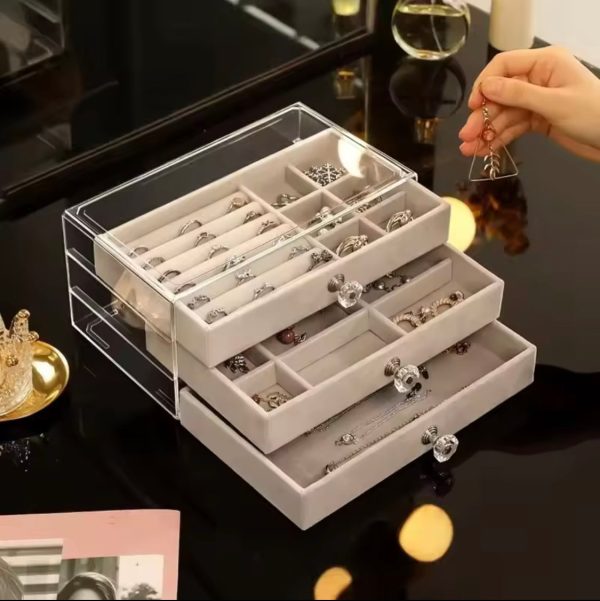 3 Drawer Storage Case, Jewelry Holder for Ring, Earrings, Bracelet Jewelry Organizer. - Image 7