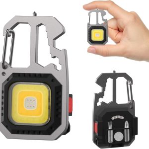 LED Portable Keychain Flashlight Outdoor Camping COB Work Light With 4 Screw