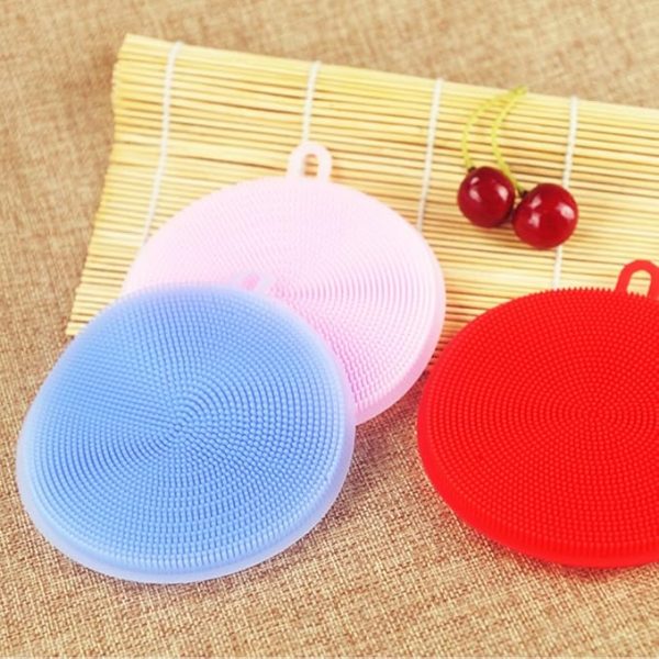 Multipurpose Round Silicone Dish Washing Sponge Kitchen Cleaning Scrubber Pad - Image 3