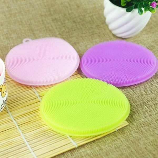 Multipurpose Round Silicone Dish Washing Sponge Kitchen Cleaning Scrubber Pad - Image 5