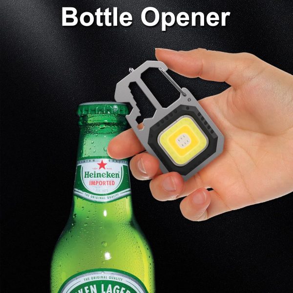 LED Portable Keychain Flashlight Outdoor Camping COB Work Light With 4 Screw - Image 5
