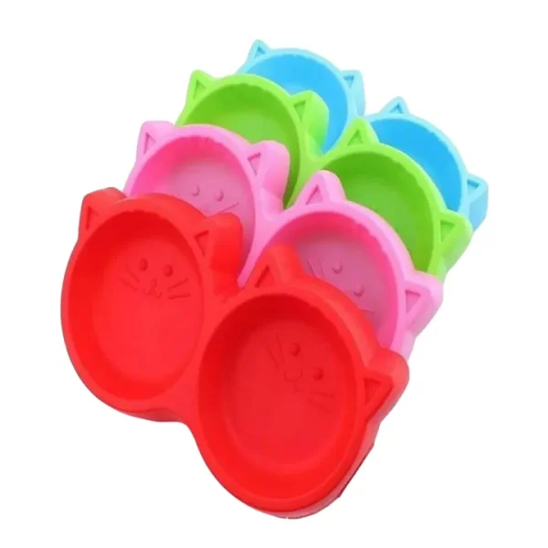 Double Face Cat Shaped Feeding Bowl For Pets Dogs And Cats. - Image 4
