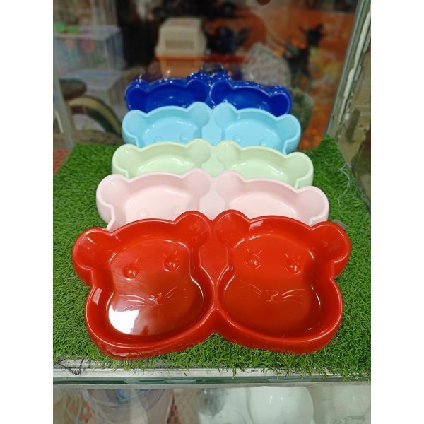 Double Face Cat Shaped Feeding Bowl For Pets Dogs And Cats. - Image 7