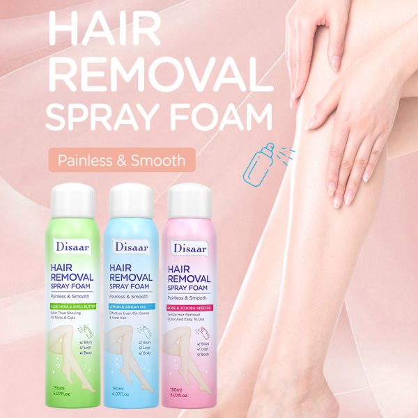 Disaar Hair Removal Spray Foam With Aloe Vera And Shea Butter, Instant Hair Removal Spray Foam, 150 ml. - Image 2