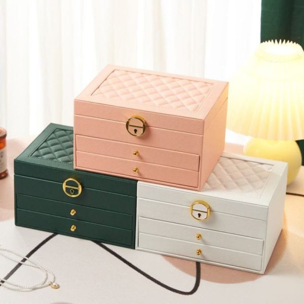 Three-layer Jewelry Storage Box for High-end Exquisite Necklaces, Earrings,Gold Jewelry and Hand Accessories with Large Capacity, Best Gift For Women. - Image 13
